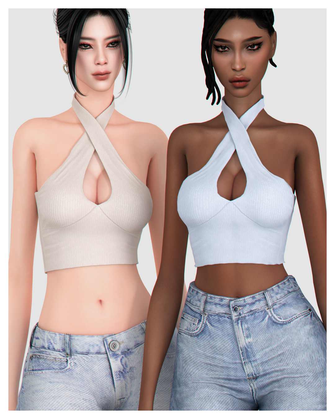 🎀 Jenny Criss Cross Top 🎀 для Симс 4. Скачать мод