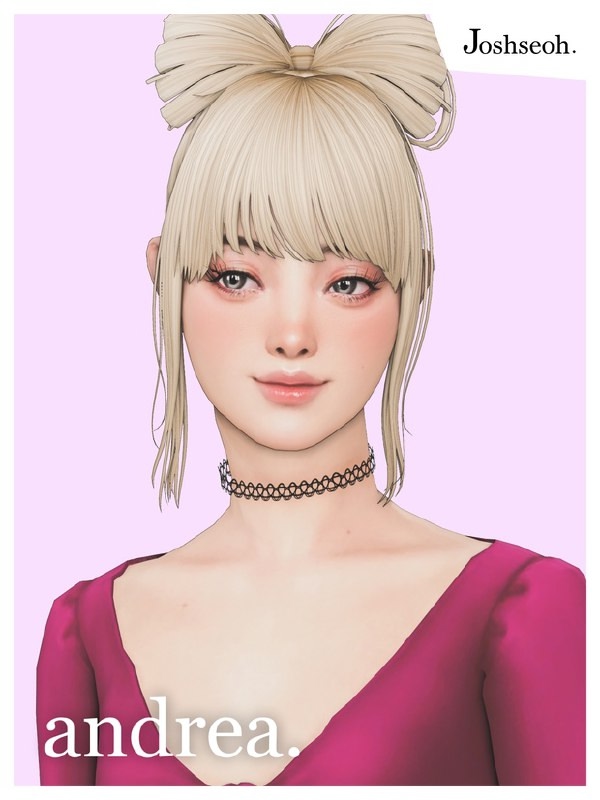 Jo Se Oh - Andrea Hair для Симс 4. Скачать мод