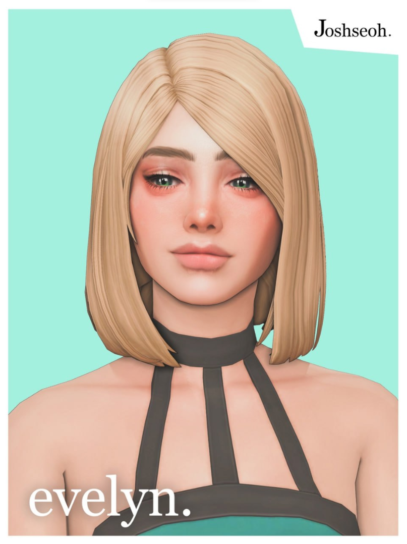 Jo Se Oh - Evelyn Hair для Симс 4. Скачать мод