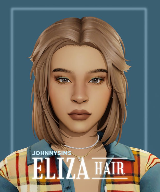 Johnny Sims - Eliza Hair для Симс 4. Скачать мод