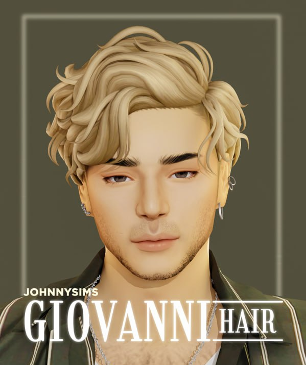 JohnnySims Giovanni Hair  для Симс 4. Скачать мод