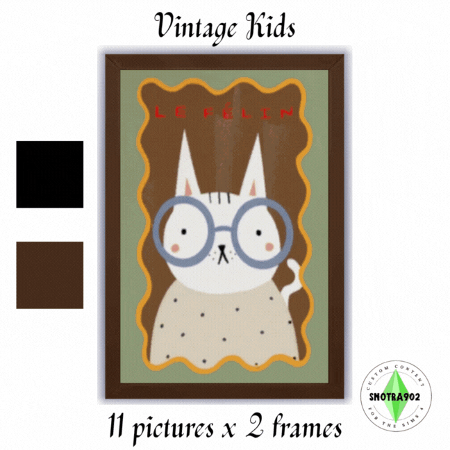 Картина - Vintage Kids для Симс 4. Скачать мод