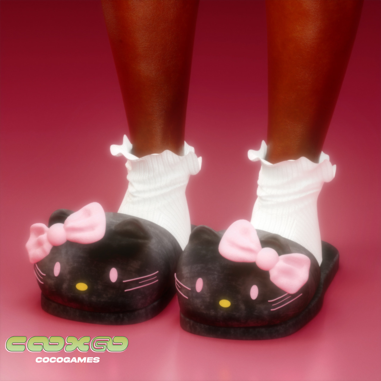 Kitty Slippers для Симс 4. Скачать мод