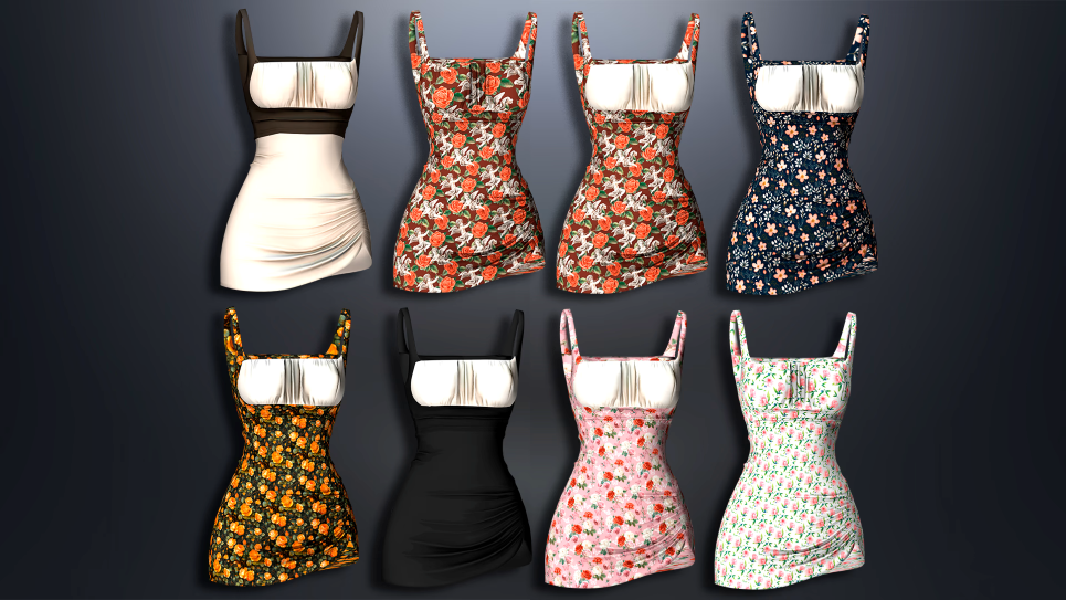 Короткое платье🌹short dress emili для Симс 4. Скачать мод