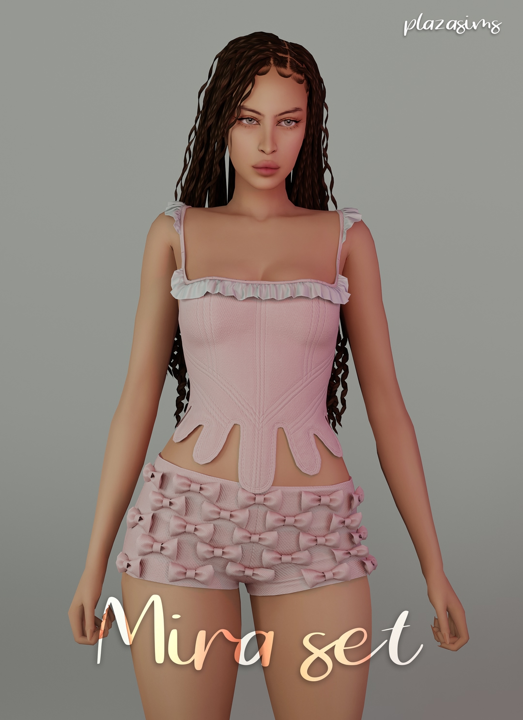 Корсет и шорты - mira set для Симс 4. Скачать мод