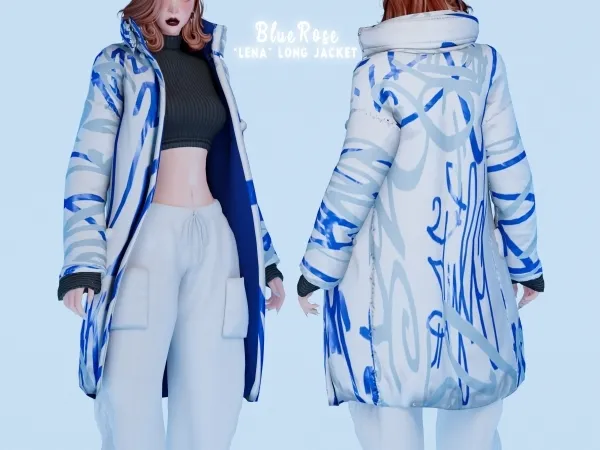 Lena Long Jacket and top для Симс 4. Скачать мод