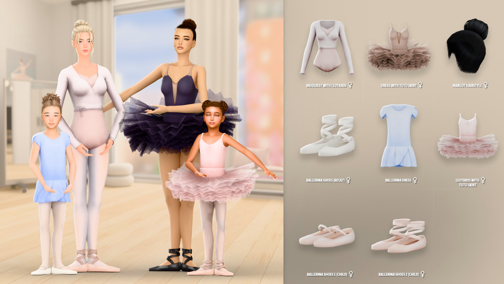 🩰Look of the Day - Dance Female Set для Симс 4. Скачать мод