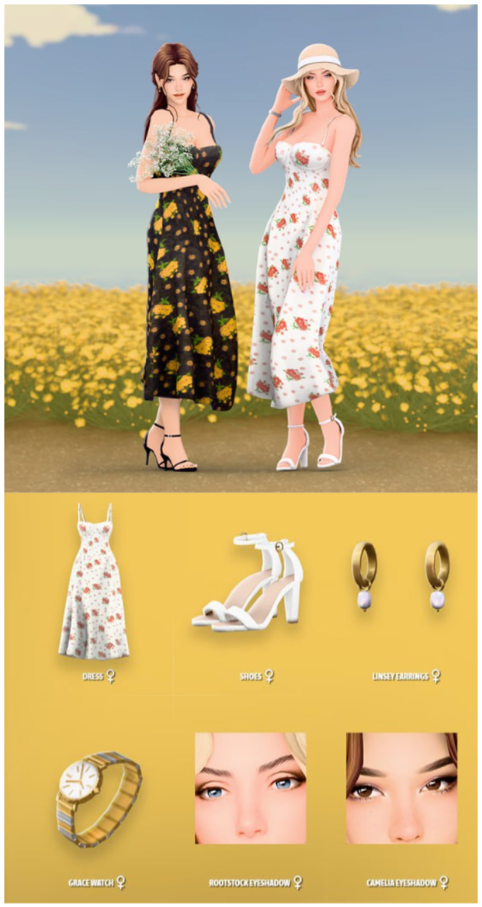 🌻Look of the Day - Georgina Set для Симс 4. Скачать мод
