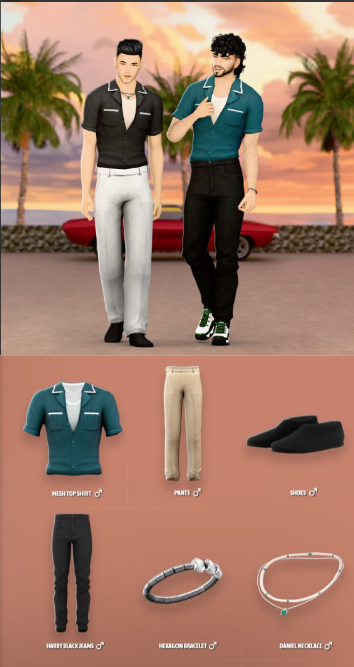 Look of the Day - Oliver Set для Симс 4. Скачать мод