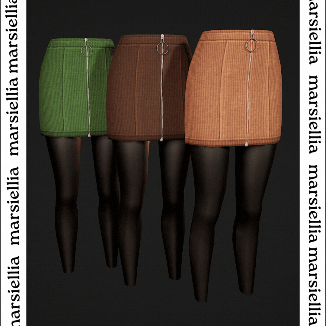 [marsiellia] velvet striped skirt для Симс 4. Скачать мод