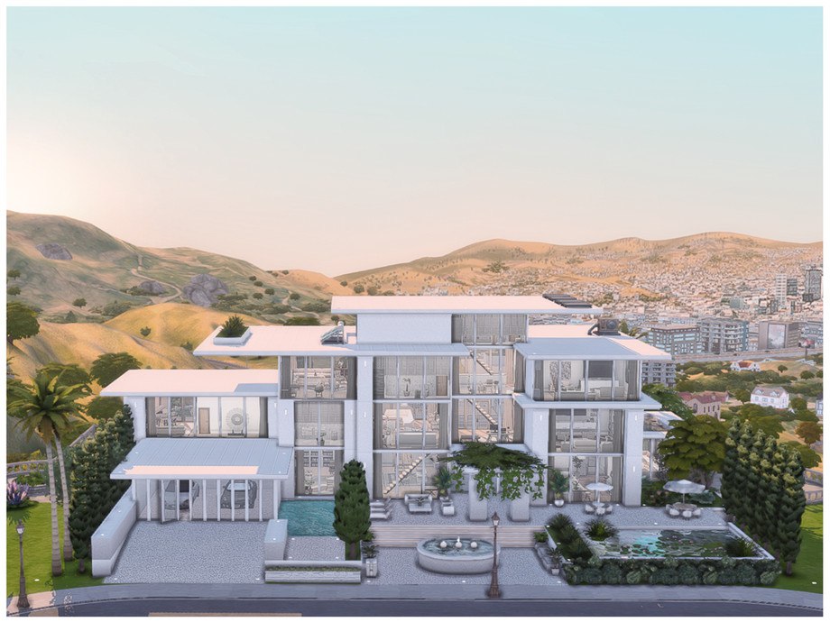 MM Modern Hill Mansion ( No CC) для Симс 4. Скачать мод