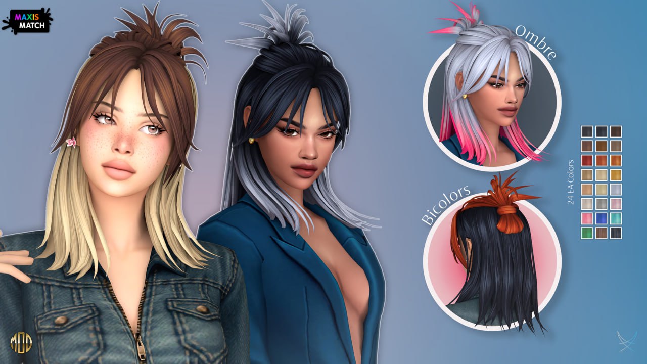 ModCo Chloe Hairstyle для Симс 4. Скачать мод