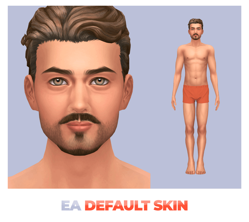 Мужской скинтон - AIDEN SKINBLEND OLDER VER для Симс 4. Скачать мод