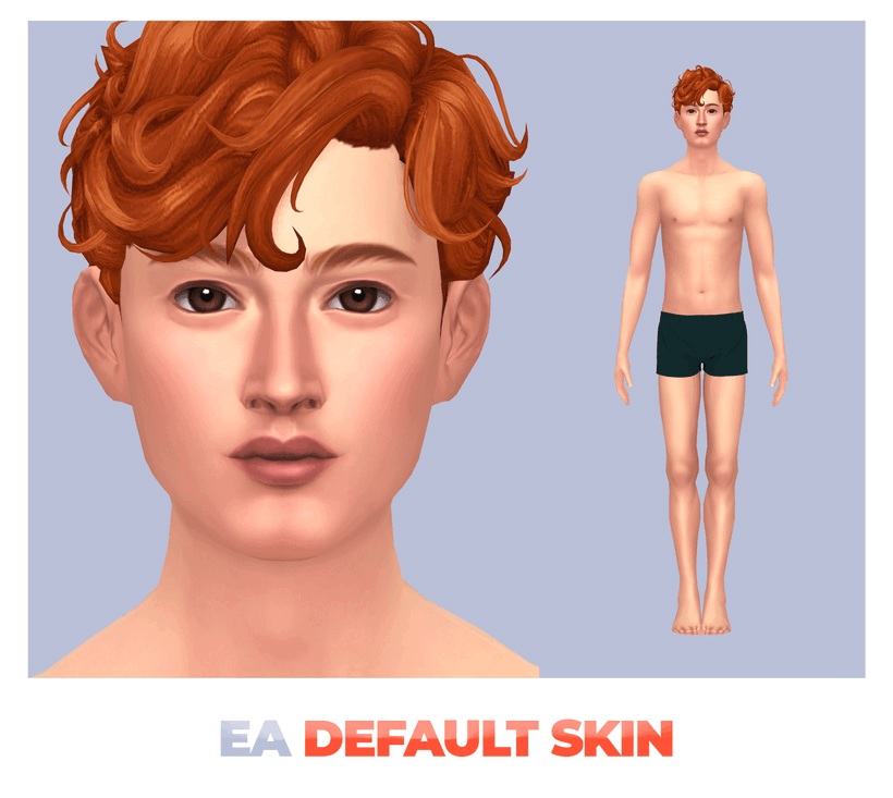 Мужской скинтон - AIDEN SKINBLEND YOUNGER VER для Симс 4. Скачать мод