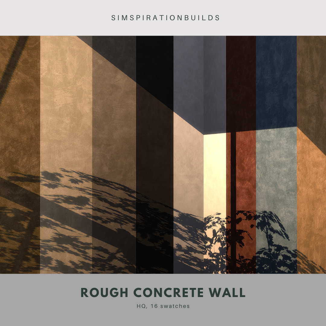 Настенное покрытие - Rough Concrete Wall для Симс 4. Скачать мод