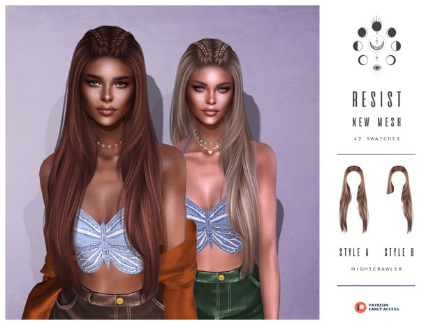 nightcrawler resist hair для Симс 4. Скачать мод