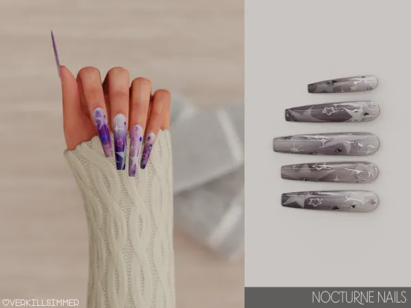 Nocturne nails для Симс 4. Скачать мод