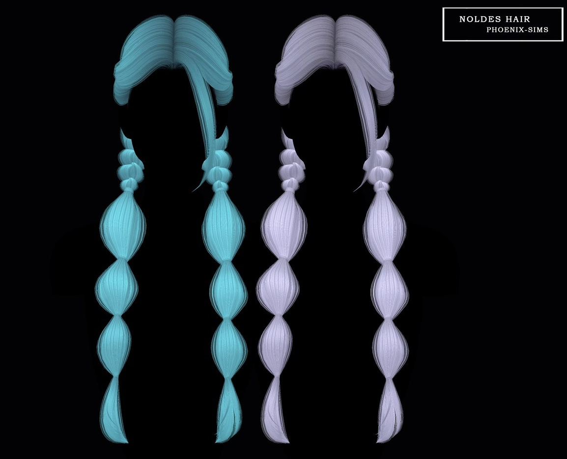 PhoenixSims - Noldes Hair для Симс 4. Скачать мод