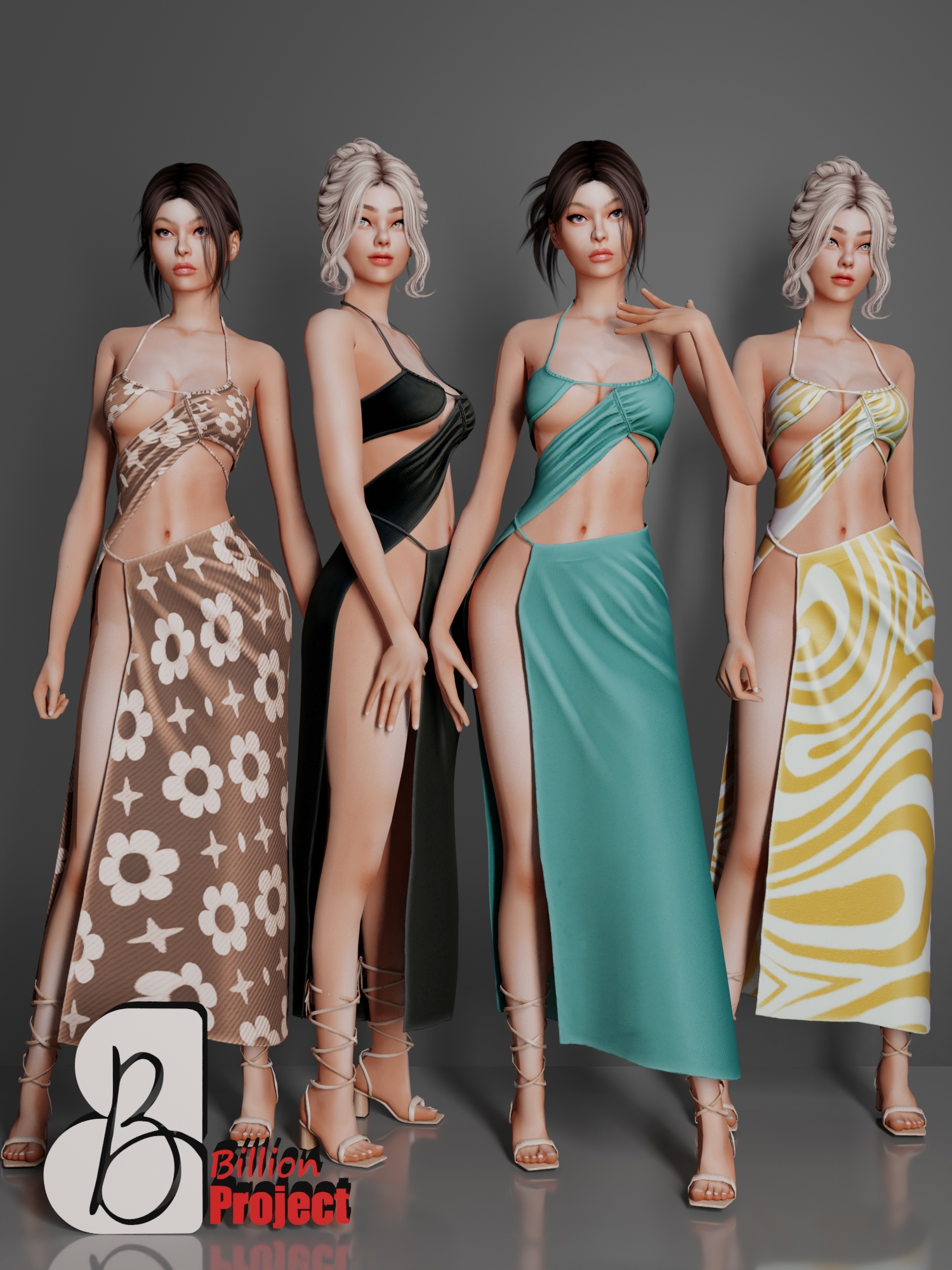 Платье - Angela Long Dress для Симс 4. Скачать мод