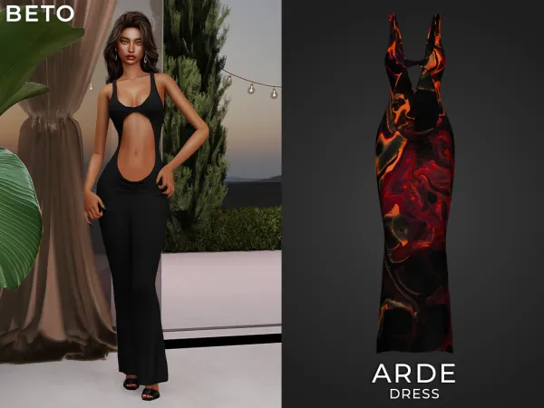 Платье - Arde Dress для Симс 4. Скачать мод