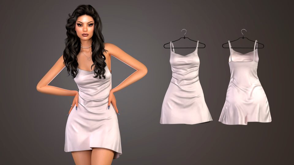 Платье - Laura Short Dress для Симс 4. Скачать мод