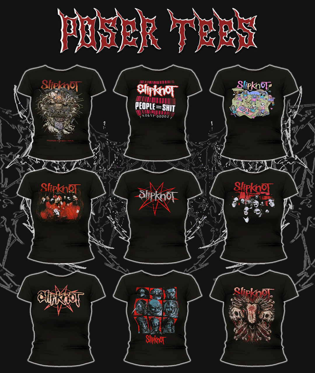 POSER TEES - SLIPKNOT для Симс 4. Скачать мод