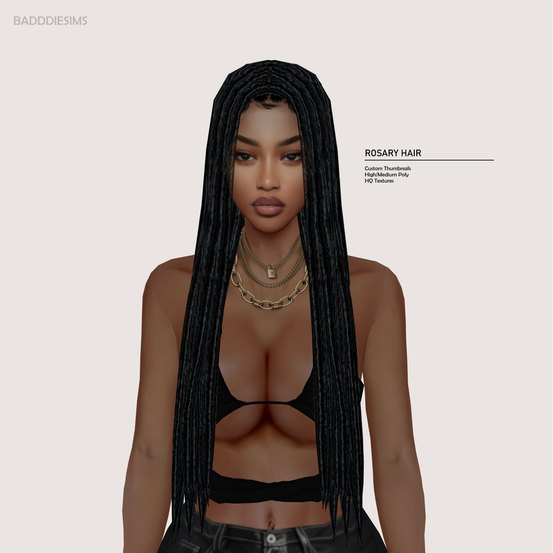 ROSARY HAIR [ LOCS ] для Симс 4. Скачать мод