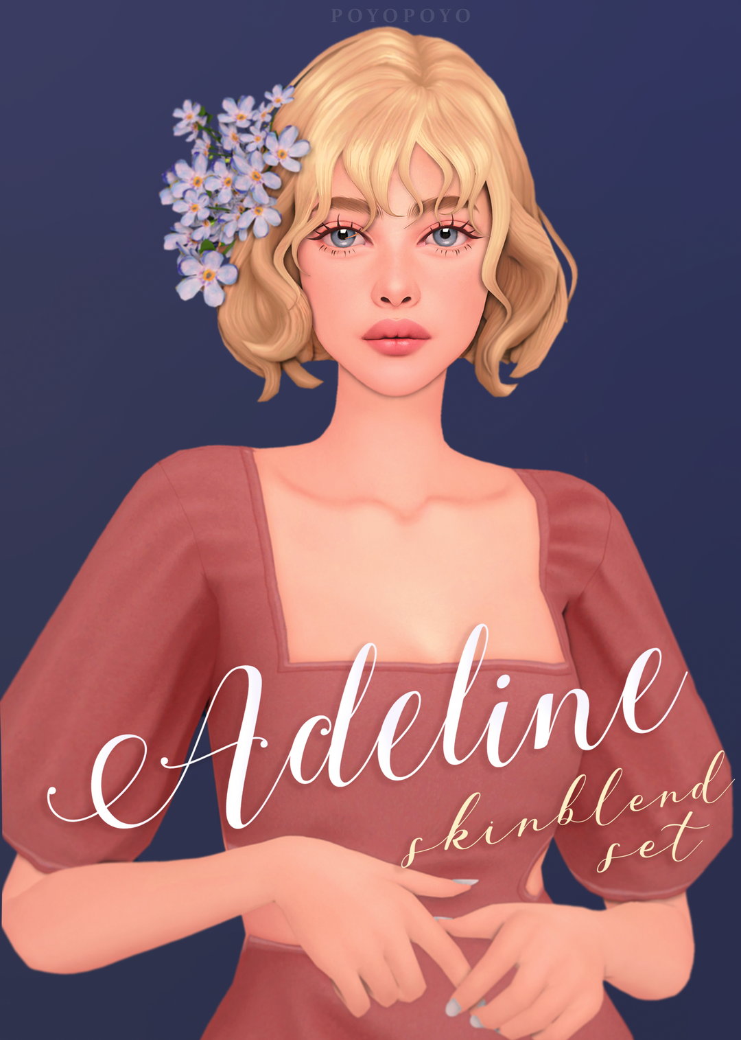 Скинтон, линзы, брови🌸Adeline Skinblend Set🌸 для Симс 4. Скачать мод