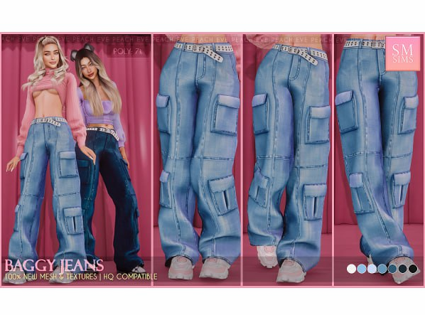 SMSims-baggy jeans для Симс 4. Скачать мод