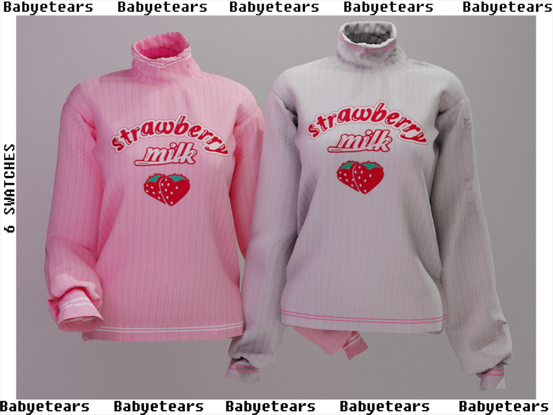 Strawberry Sweater для Симс 4. Скачать мод
