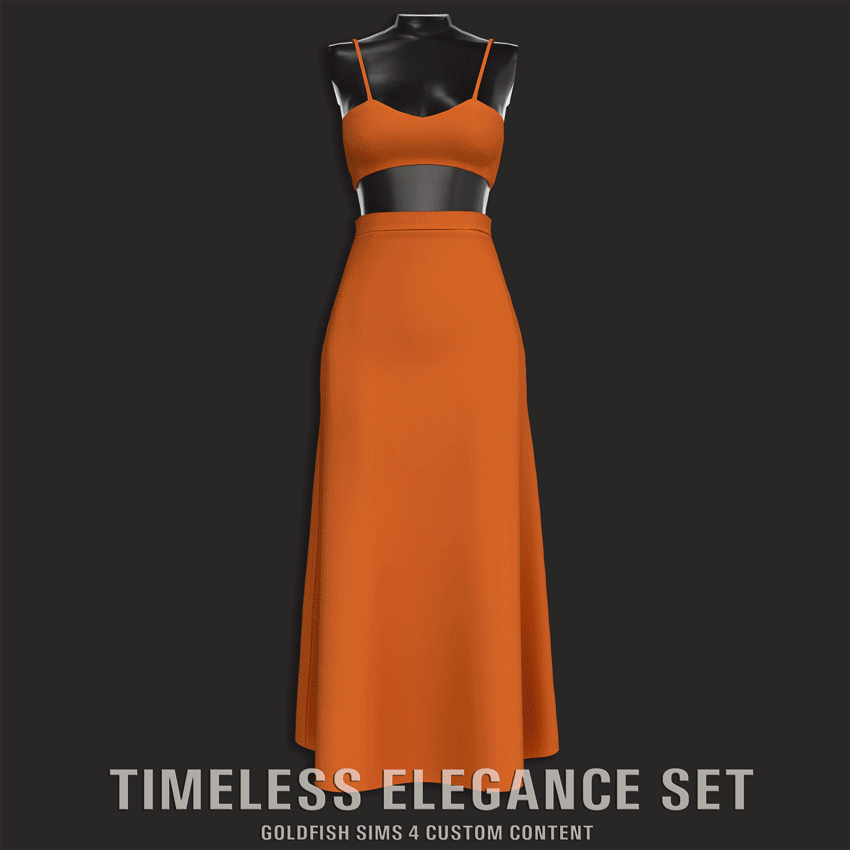 Топ и юбка - Timeless Elegance Set для Симс 4. Скачать мод