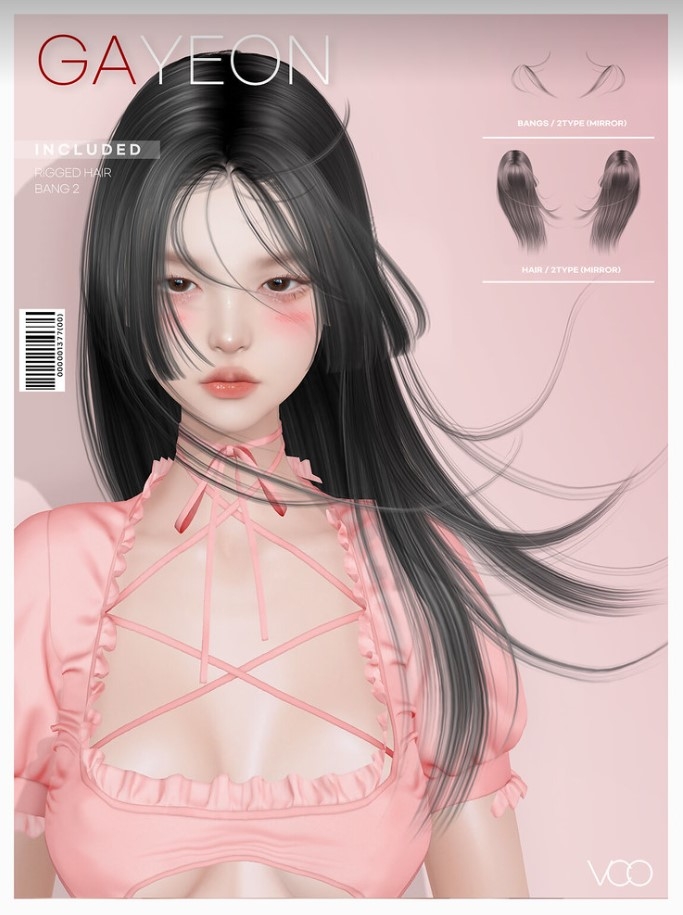 VCO - Gayeon Hair Style V2 для Симс 4. Скачать мод