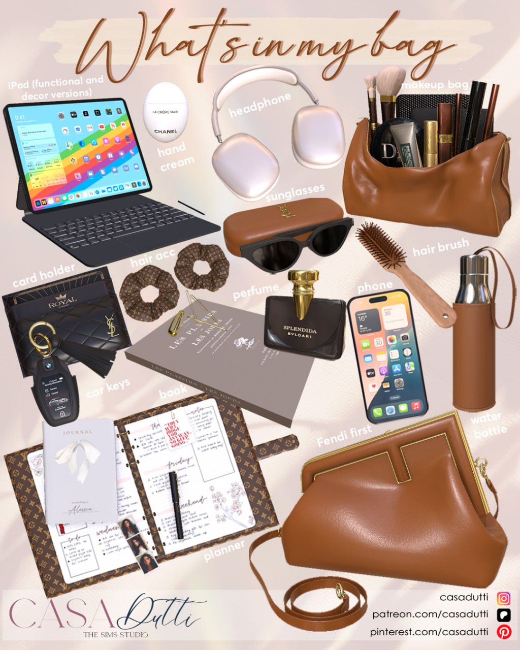 What's In My Bag от Casa Dutti  для Симс 4. Скачать мод
