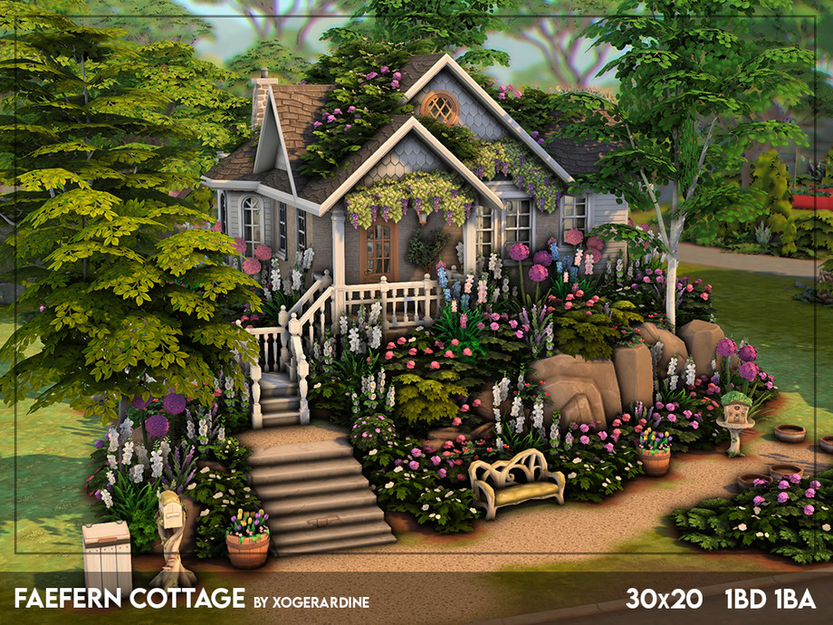 xogerardine - Faefern Cottage (NO CC) для Симс 4. Скачать мод