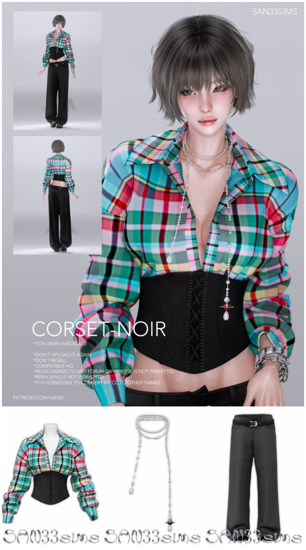 333 - Corset-Noir  для Симс 4. Скачать мод