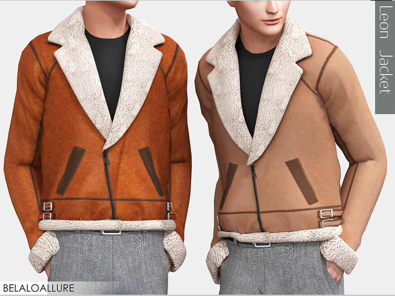 Belaloallure - Leon jacket для Симс 4. Скачать мод