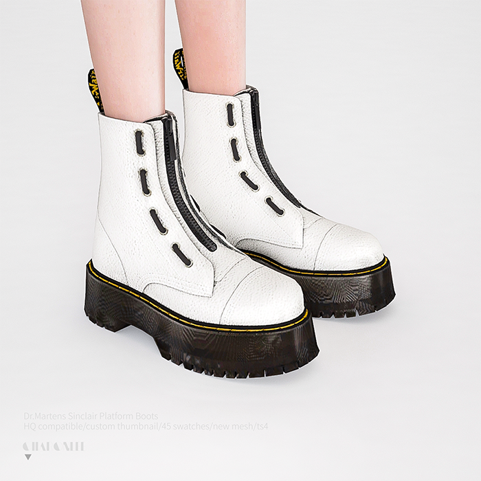 Ботинки - Dr.Martens Sinclair Platform Boots для Симс 4. Скачать мод