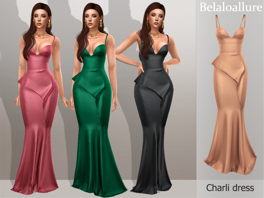 Charli dress для Симс 4. Скачать мод