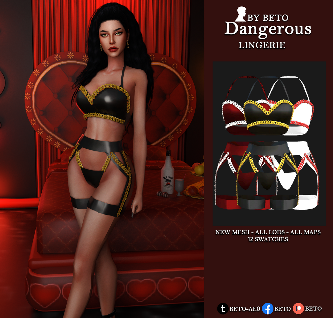 Dangerous (Lingerie) для Симс 4. Скачать мод