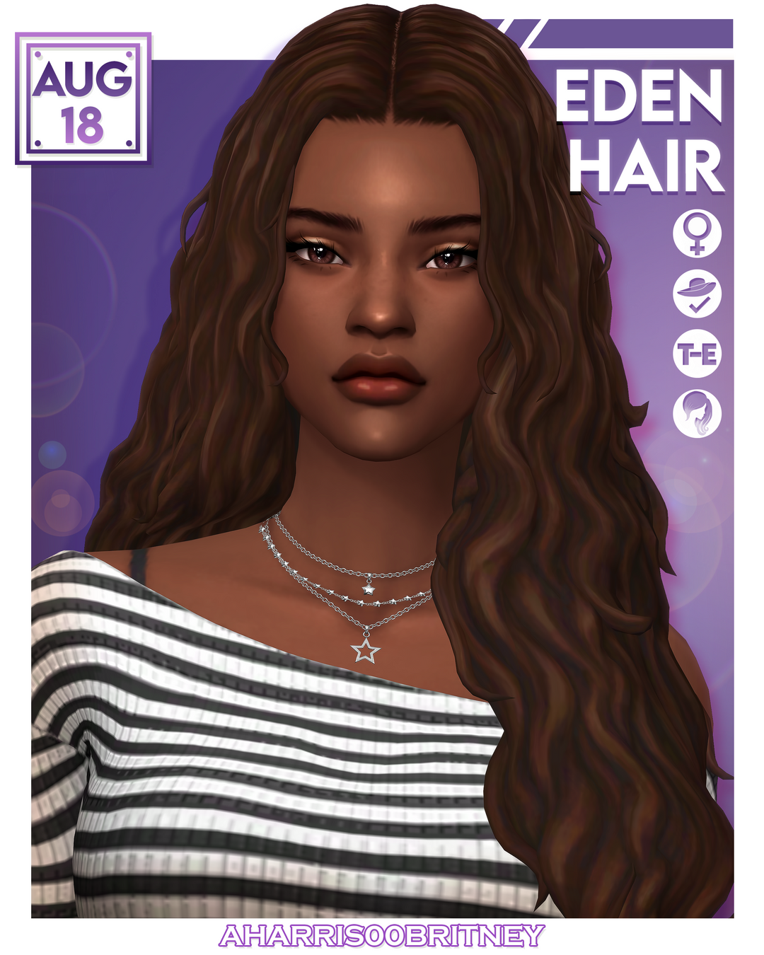 Eden Hair - aharris00britney для Симс 4. Скачать мод