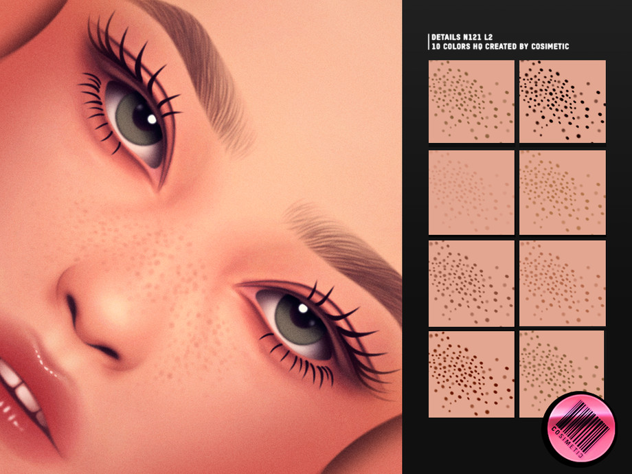 Elara Details N121 L2 Freckles by cosimetic 6 для Симс 4. Скачать мод