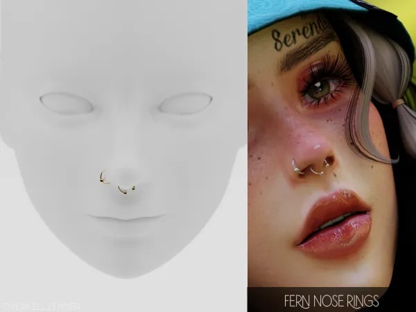 Fern nose rings для Симс 4. Скачать мод