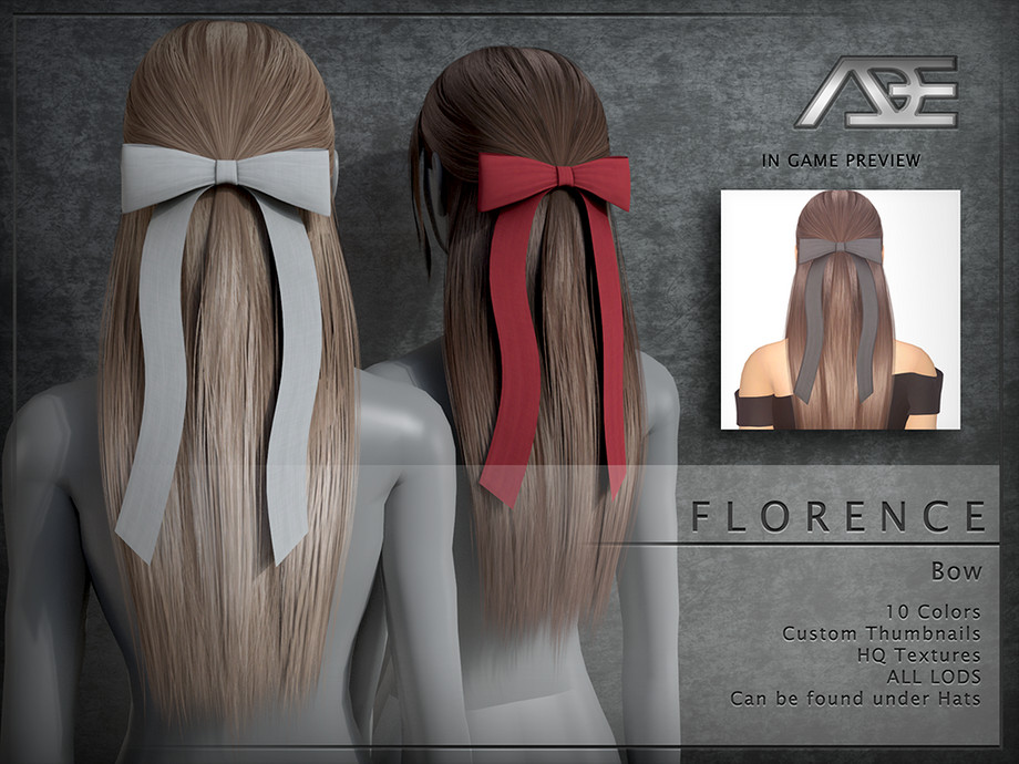 Florence Bow (Hat) для Симс 4. Скачать мод