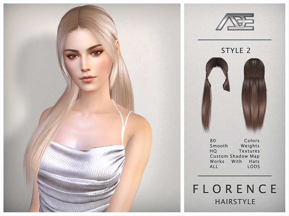 Florence - Style 2 (Hairstyle) для Симс 4. Скачать мод