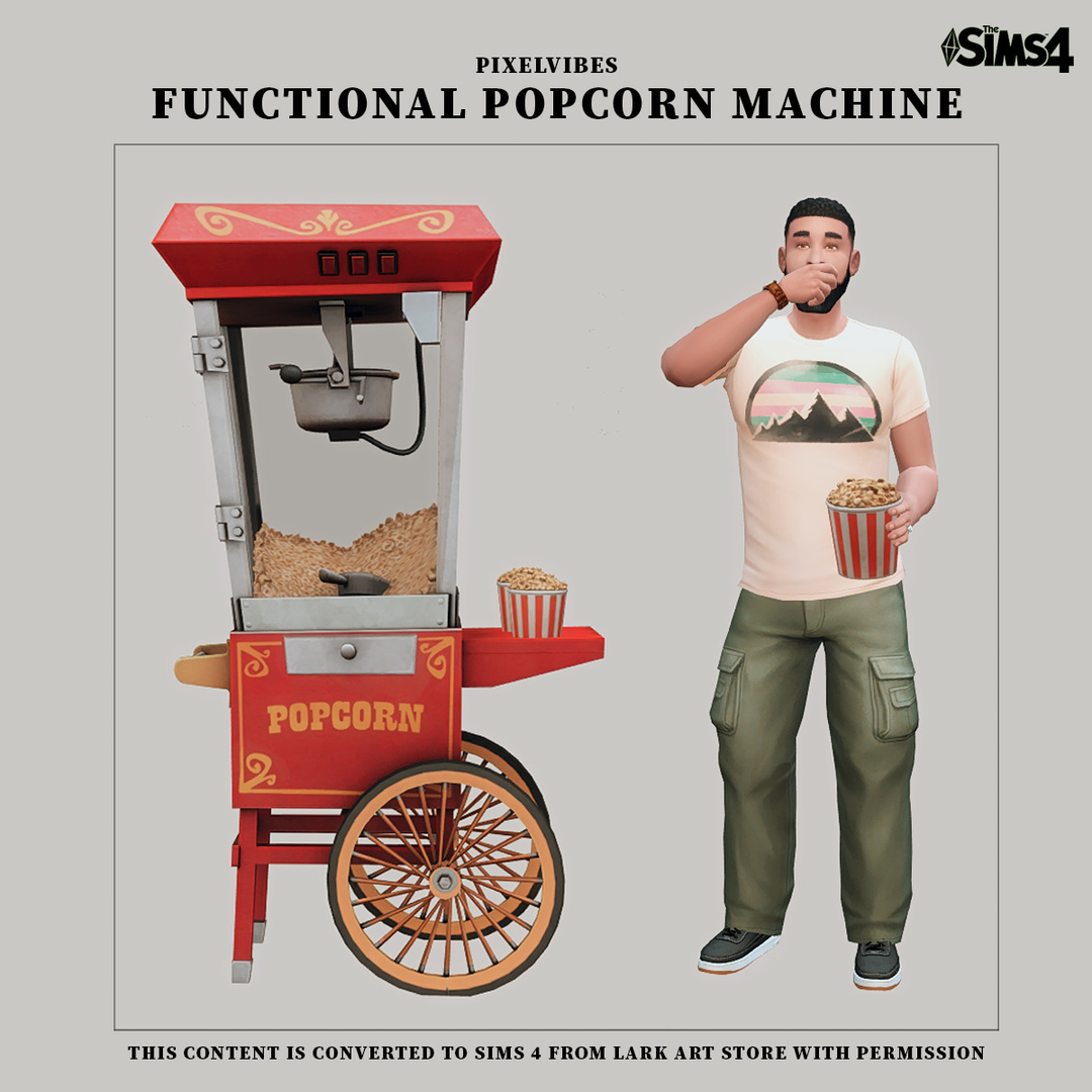 Functional Popcorn Machine   для Симс 4. Скачать мод