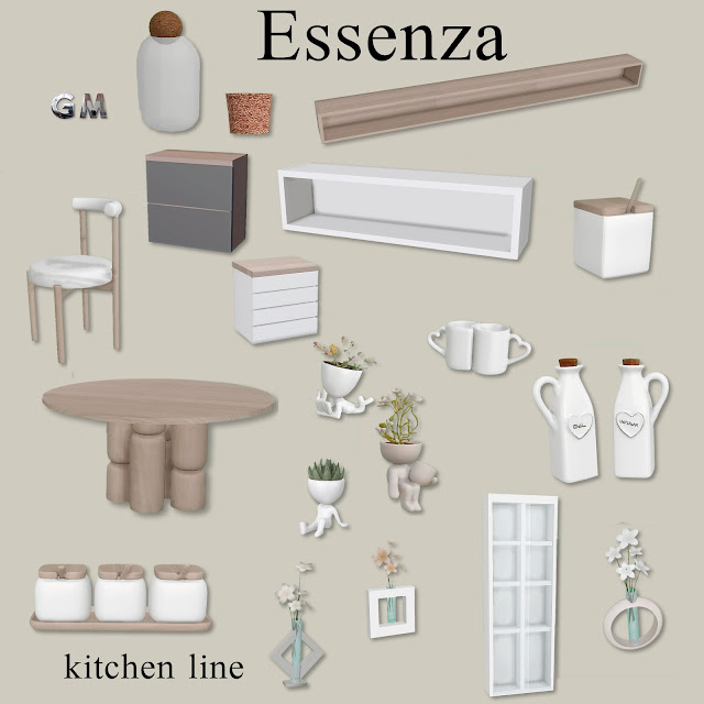 GM - Essenza kitchen line для Симс 4. Скачать мод