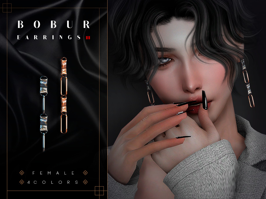 Hanging Chain Earrings 2 для Симс 4. Скачать мод