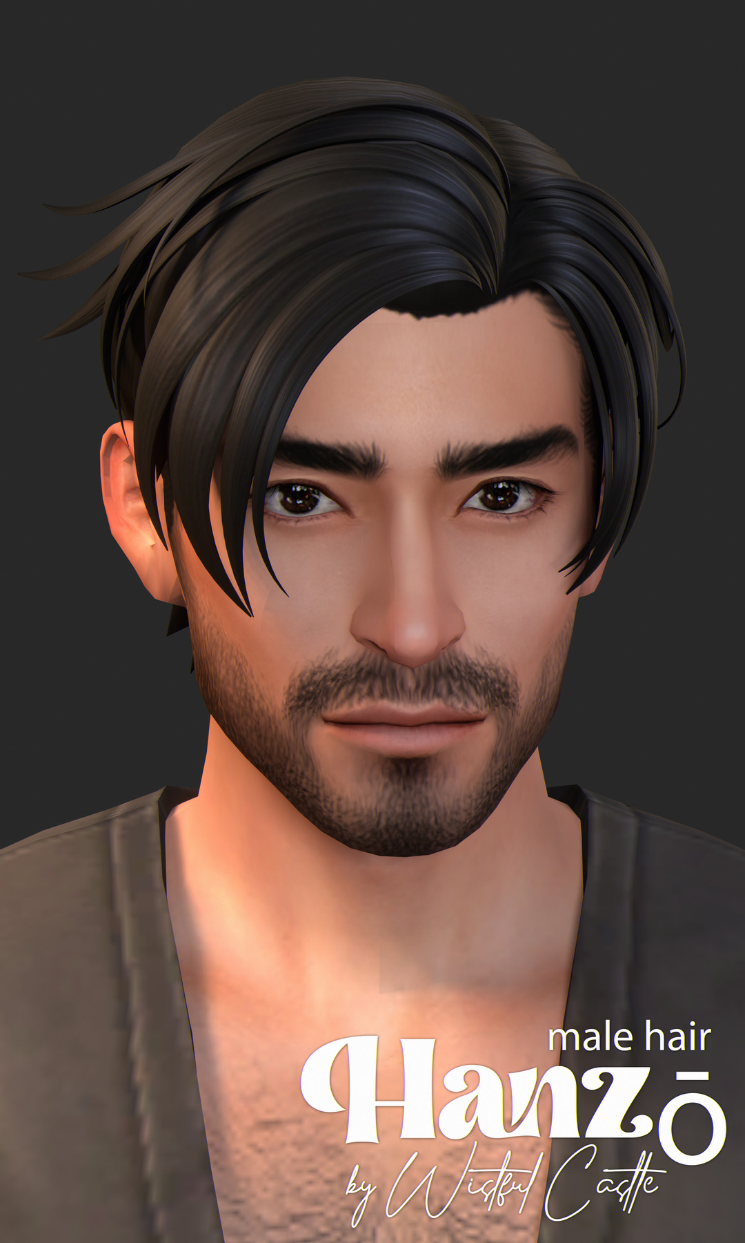 Hanzo Hair - Wistful Castle для Симс 4. Скачать мод