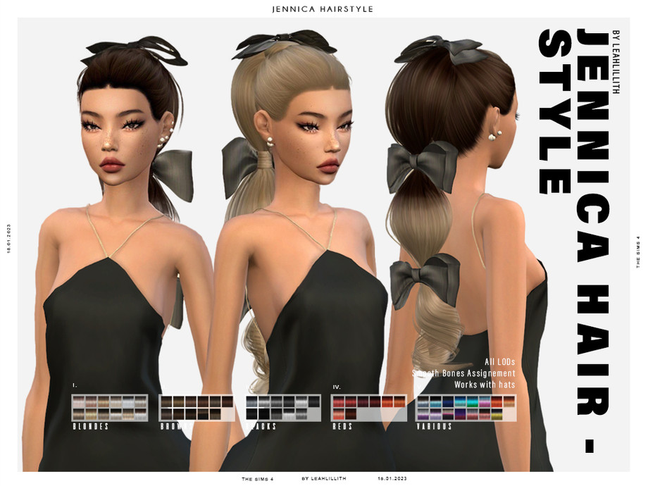 ♥ Leah Lillith - Jennica Hairstyle ♥ для Симс 4. Скачать мод