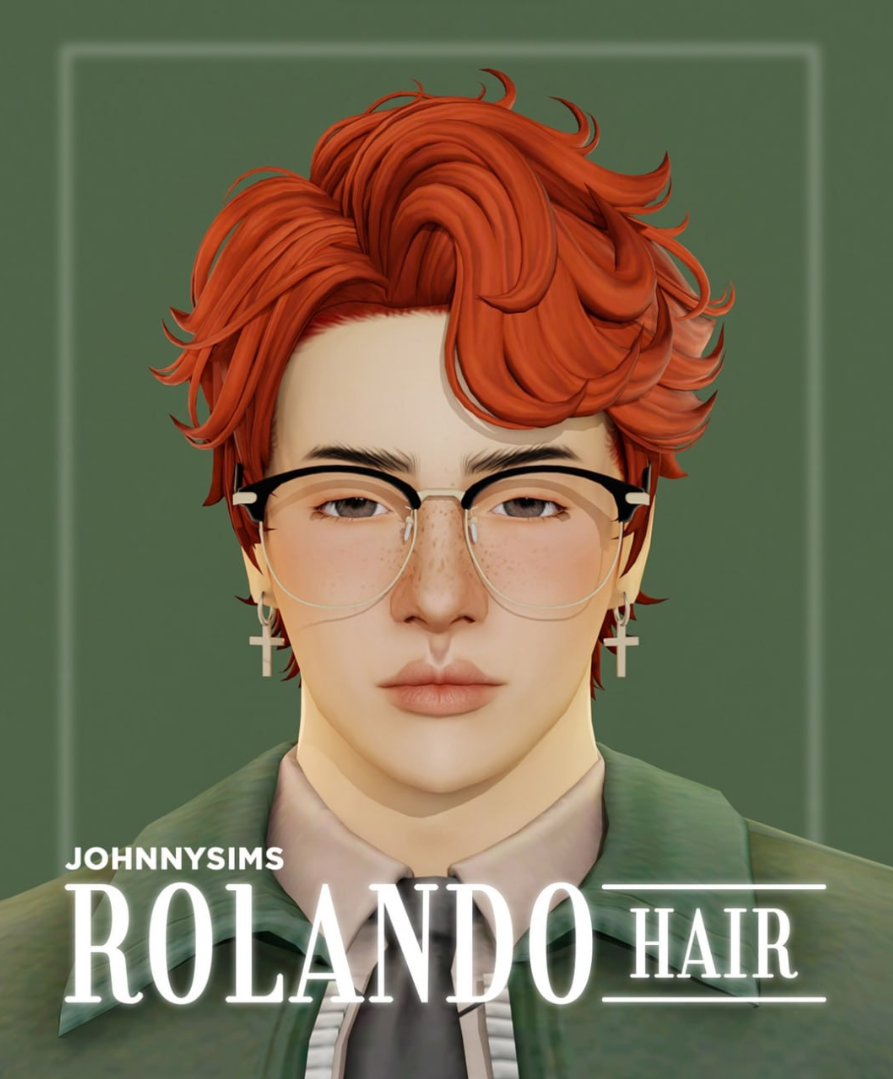 JohnnySims - Rolando Hair для Симс 4. Скачать мод